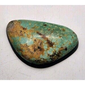 Natural Teal Green Turquoise Cabochon 30ct / 6.0g / 34mm Backed Loose Gemstone